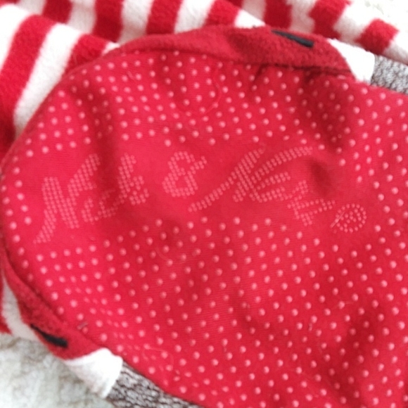 Nick & Nora One Piece Stripes Monkey Footed Pajama Medium Red White - Picture 12 of 16